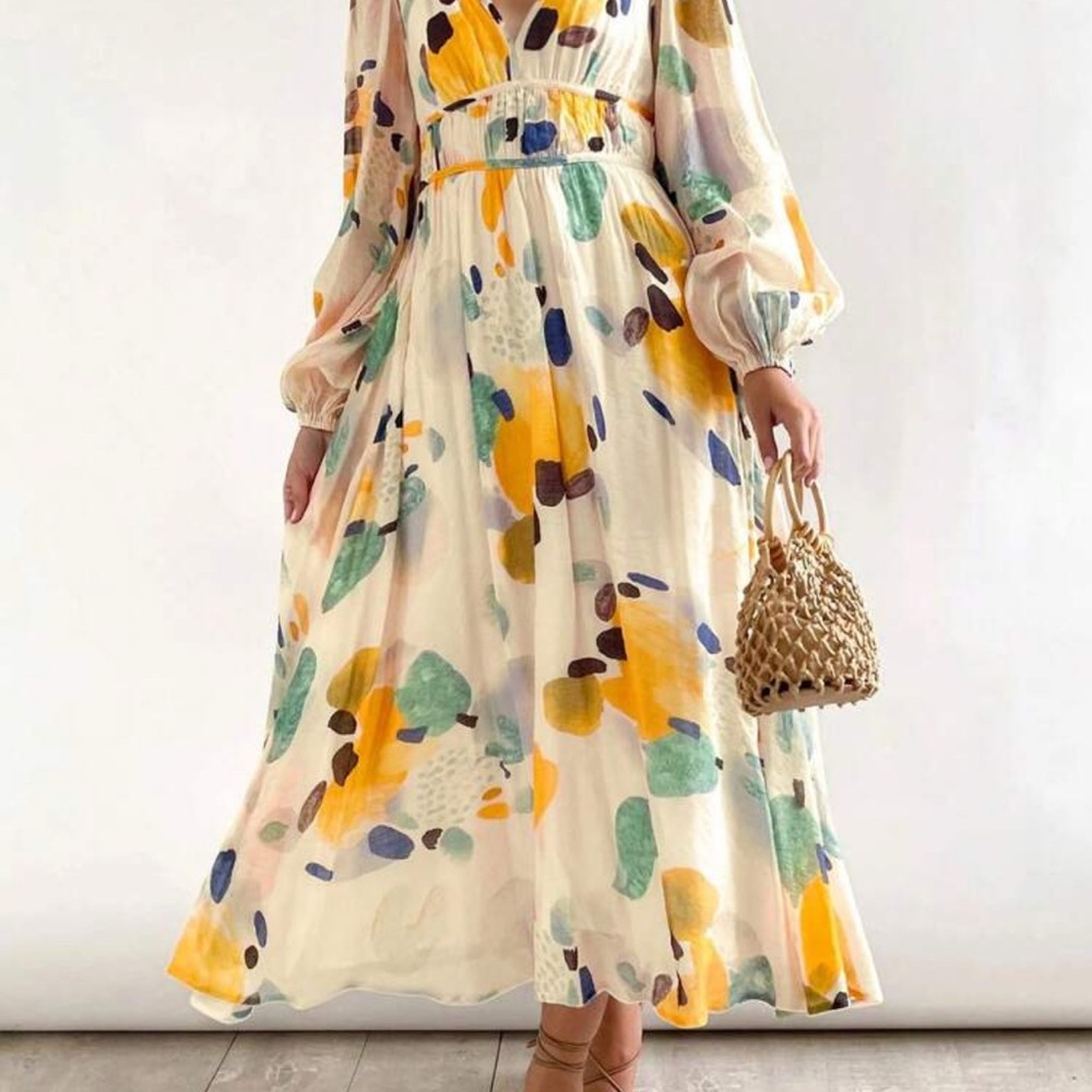 Elegant Multicolor Maxi Dress